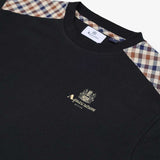 Aquascutum Active CC Club Check Shoulder T-Shirt - Black