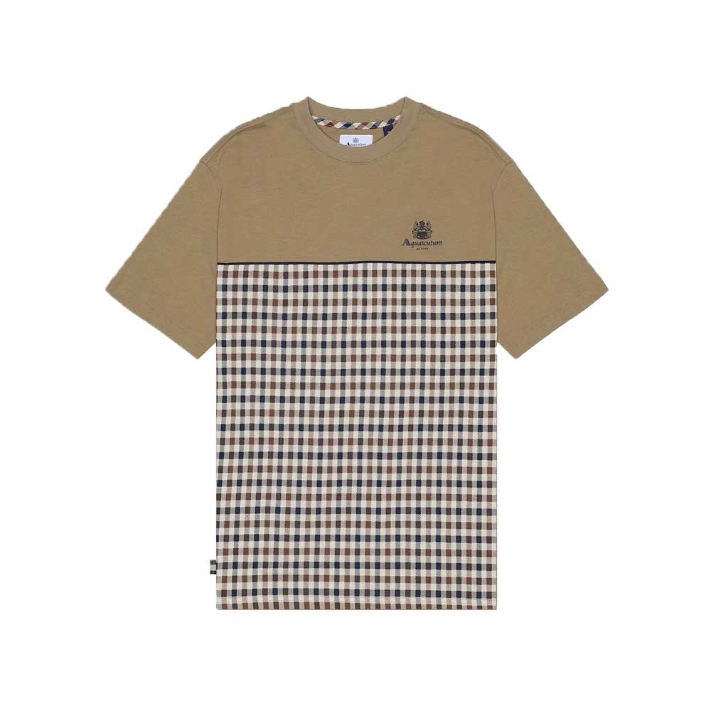Aquascutum Active Piping Panel T-Shirt - Khaki