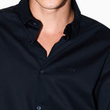 Armani Exchange Slim Fit Woven Cotton Shirt - Black 8NZC31