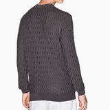 Armani Exchange Crew Neck Wavy Ribbed Sweater - Grey XM001560