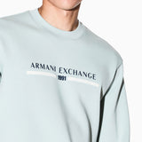 Armani Exchange Logo Crewneck Sweatshirt XM000982 - Aqua Green