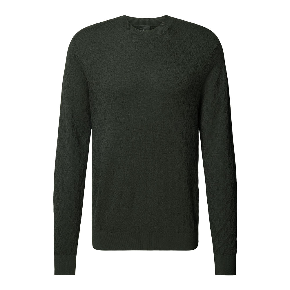 Armani Exchange Crew Neck All over print Knit - Jet Olive XM000176 AF104540