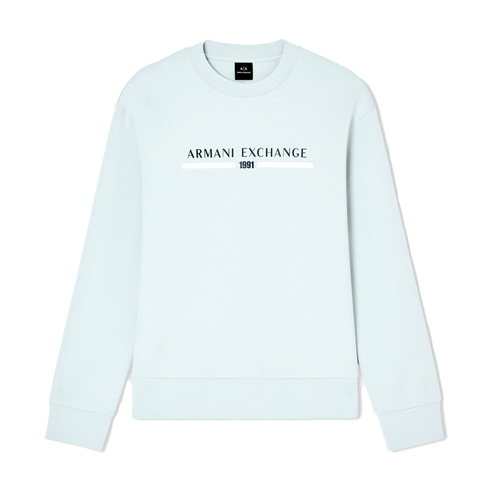 Armani Exchange Logo Crewneck Sweatshirt XM000982 - Aqua Green