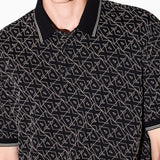Armani Exchange Logo Pattern Polo Shirt XM001883 - Black