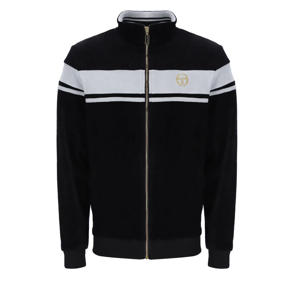 Sergio Tacchini Damarindo Velour Track Top - Black / Grey