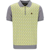 Fila Gold Axel Geo Jacquard Polo - Yellow / Grey