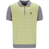 Fila Gold Axel Geo Jacquard Polo - Yellow / Grey