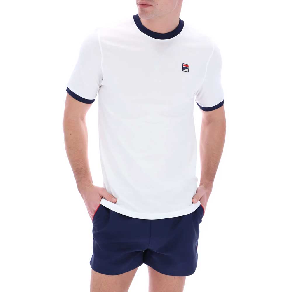 Fila Vintage Marconi Ringer T Shirt - White / Navy