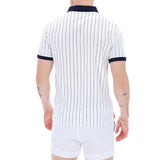 Fila Vintage BB1 Classic Vintage Striped Polo - White/ Navy/ Red