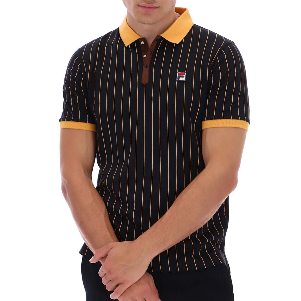 Fila Vintage BB1 Classic Vintage Striped Polo - Black