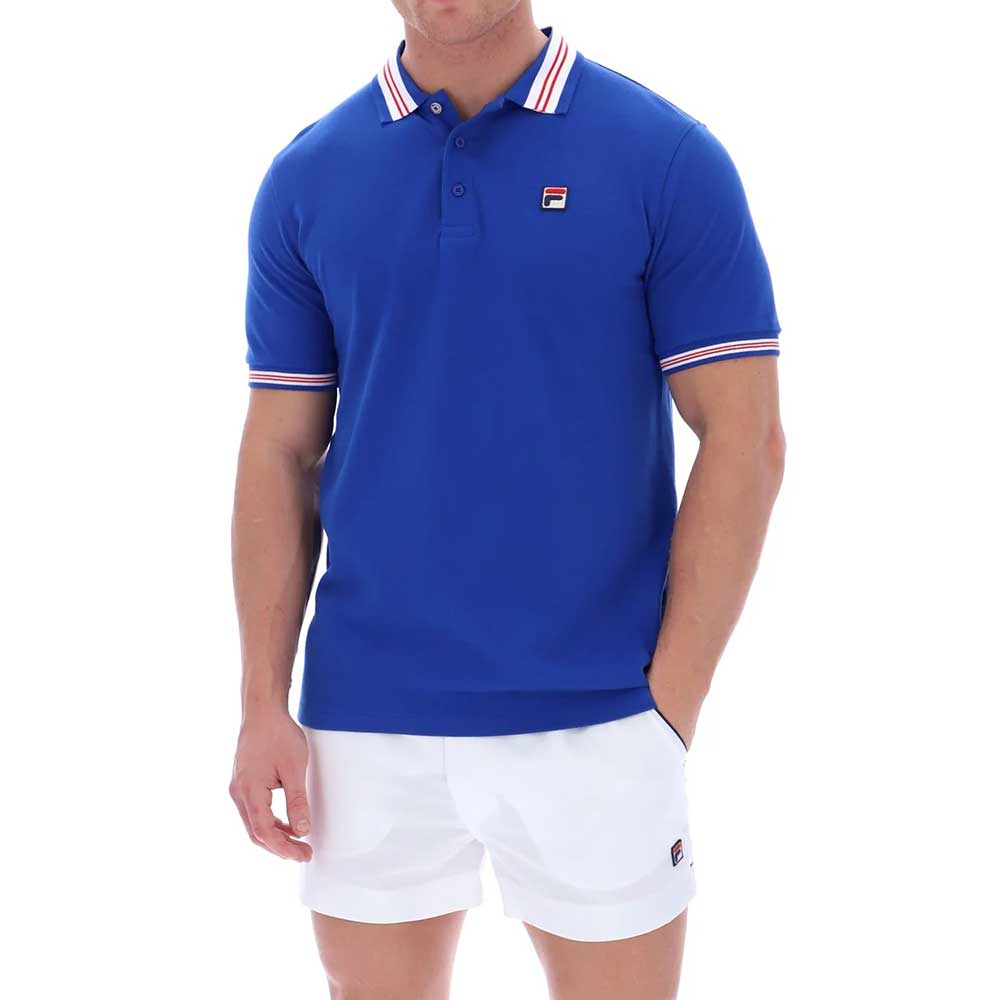 Fila Vintage Faraz Tipped Rib Polo - Surf The Web Blue