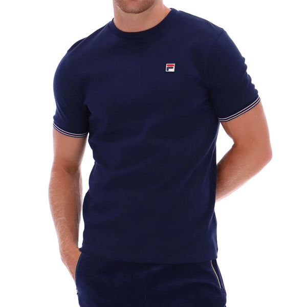 Fila Vintage Mens Caleb Crew T-Shirt - Navy