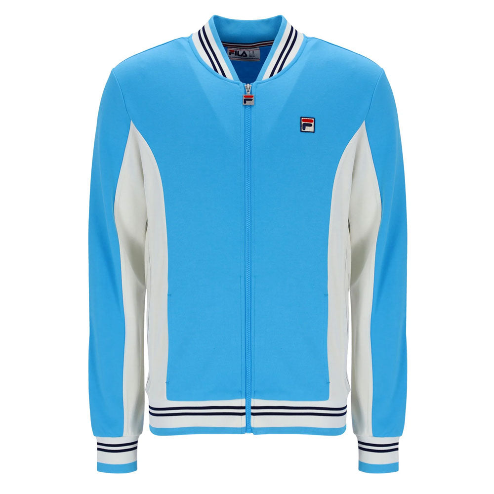 Fila Vintage Settanta Baseball Track Jacket MK1 - Cyan Blue / Gardenia Navy