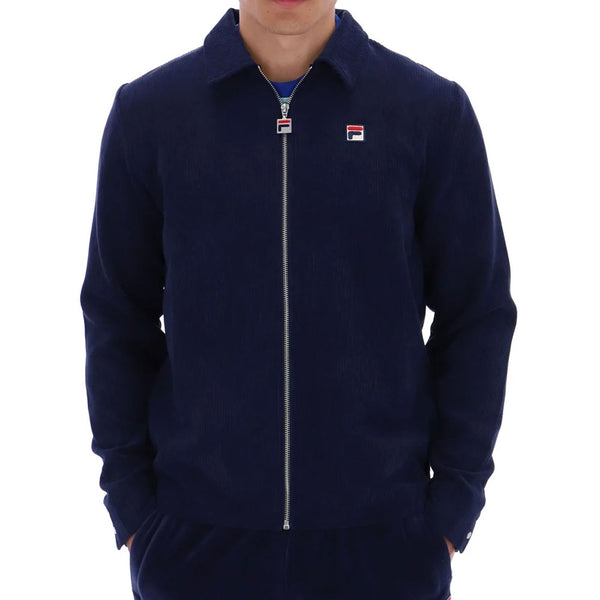 Fila Vintage Zip Through Corduroy coach Jacket - Navy