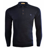Gabicci Vintage Mens Francesco Polo Collar Sweater - Navy V00GK08