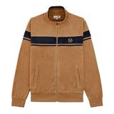Sergio Tacchini Damarindo Velour Track Top - Almond Tan / Maritime Blue