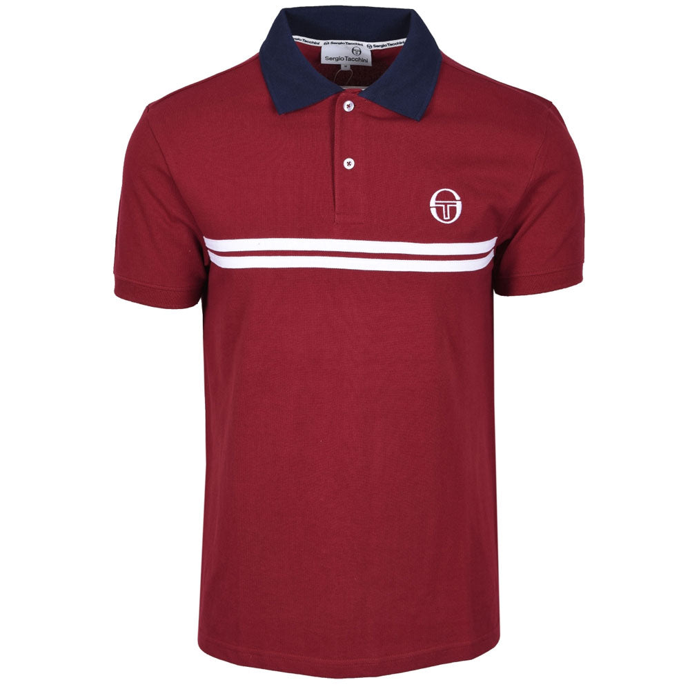 Sergio Tacchini Supermac Polo Shirt - Tibetan Red / Maritime Blue