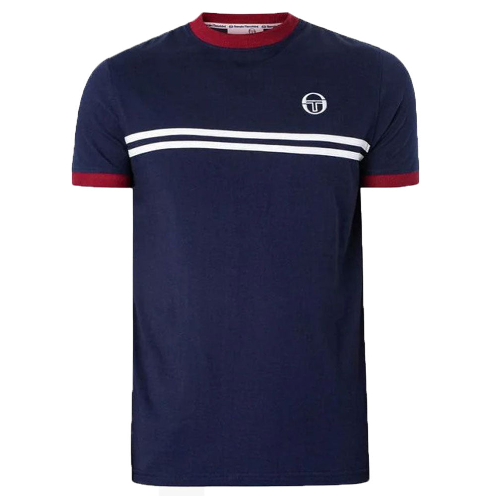 Sergio Tacchini Supermac T Shirt  - Navy / Claret