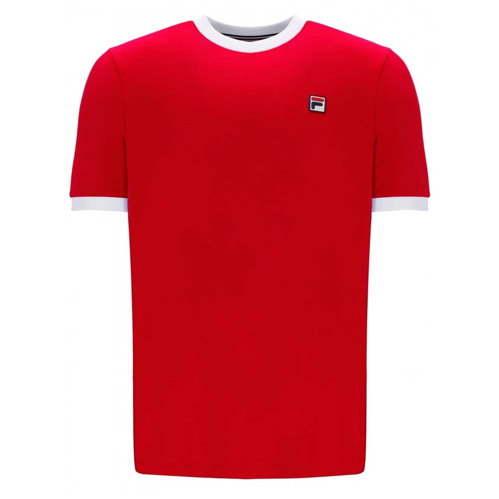 Fila Vintage Marconi Ringer T Shirt - Chinese Red / White