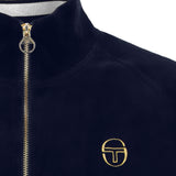 Sergio Tacchini Court Velour Track Jacket - Maritime Blue/Gardenia