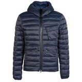 Barbour International Mens Ouston Hooded Slim Quilted Jacket - Navy