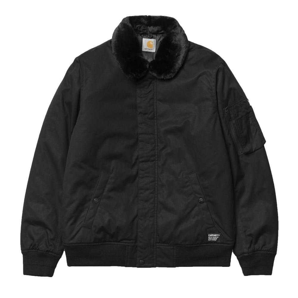 Carhartt Stanley Bomber Jacket With Removable Faux Fur Collar - Black - so-ldn
