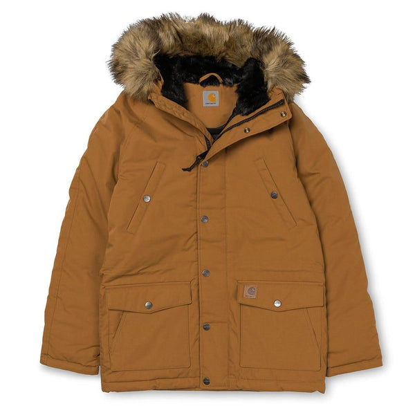 Carhartt WIP Trapper Parka Jacket - Hamilton / Brown / Tan - so-ldn