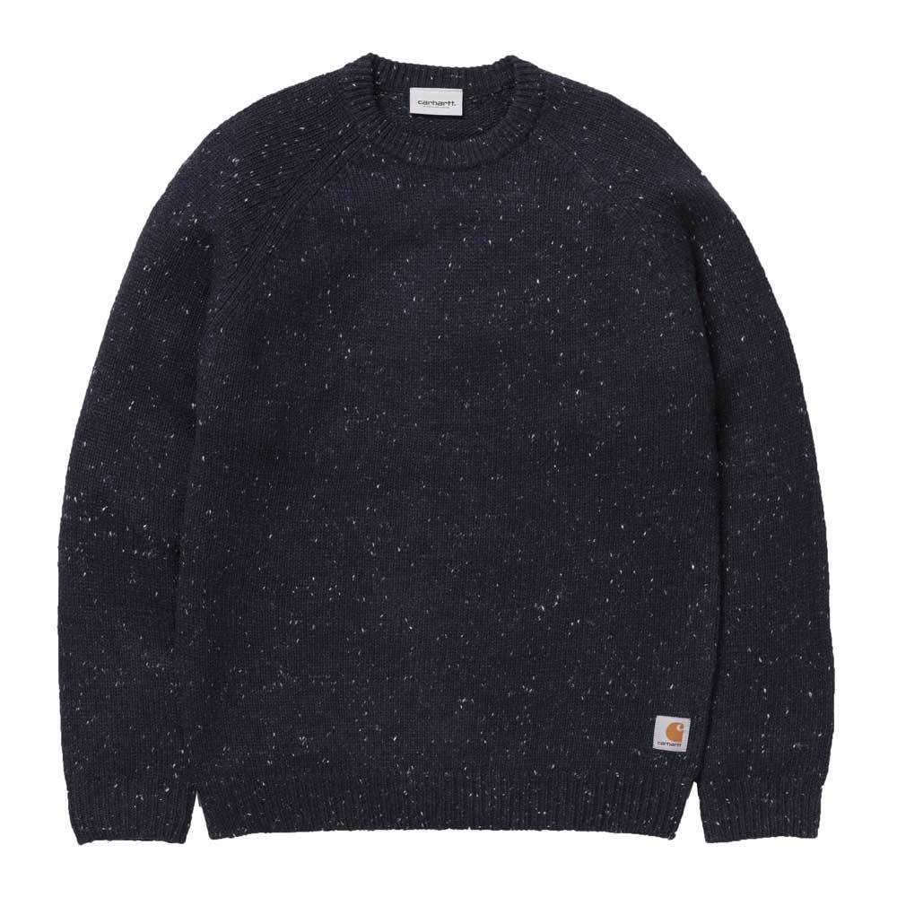 Carhartt WIP Anglistic Sweater - Dark Navy Heather - so-ldn