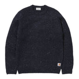 Carhartt WIP Anglistic Sweater - Dark Navy Heather - so-ldn