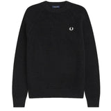 Fred Perry Ribbed Crew Neck Jumper - Black K7516