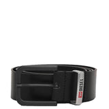 Diesel B-CASTEL Leather Belt  - Black