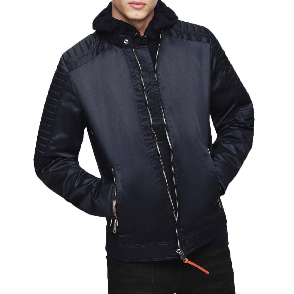 Diesel J -Shiro Nylon Biker jacket - Navy - so-ldn