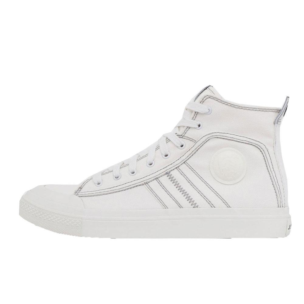 Diesel S-Astico Mid Lace Hi Top Trainers - White - so-ldn