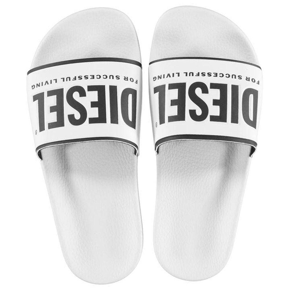 Diesel SA-Valla Slides Sandals - White - so-ldn