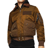 Diesel W-Slotkin-A Jacket Flight Bomber Jacket - Green / Brown