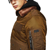 Diesel W-Slotkin-A Jacket Flight Bomber Jacket - Green / Brown