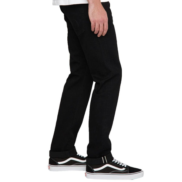 Edwin ED 80 Slim Tapered Jeans CS White Listed Black Selvage Stretch Denim Rinsed