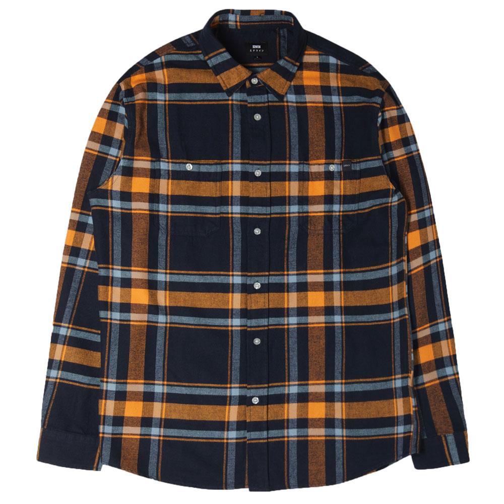 Edwin Labour Flannel Shirt - Orange Ochre - so-ldn