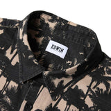 Edwin Nimes Shirt SS - Beige / Black Print - so-ldn