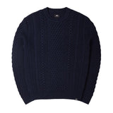Edwin United Cable Knit Jumper - Navy - so-ldn