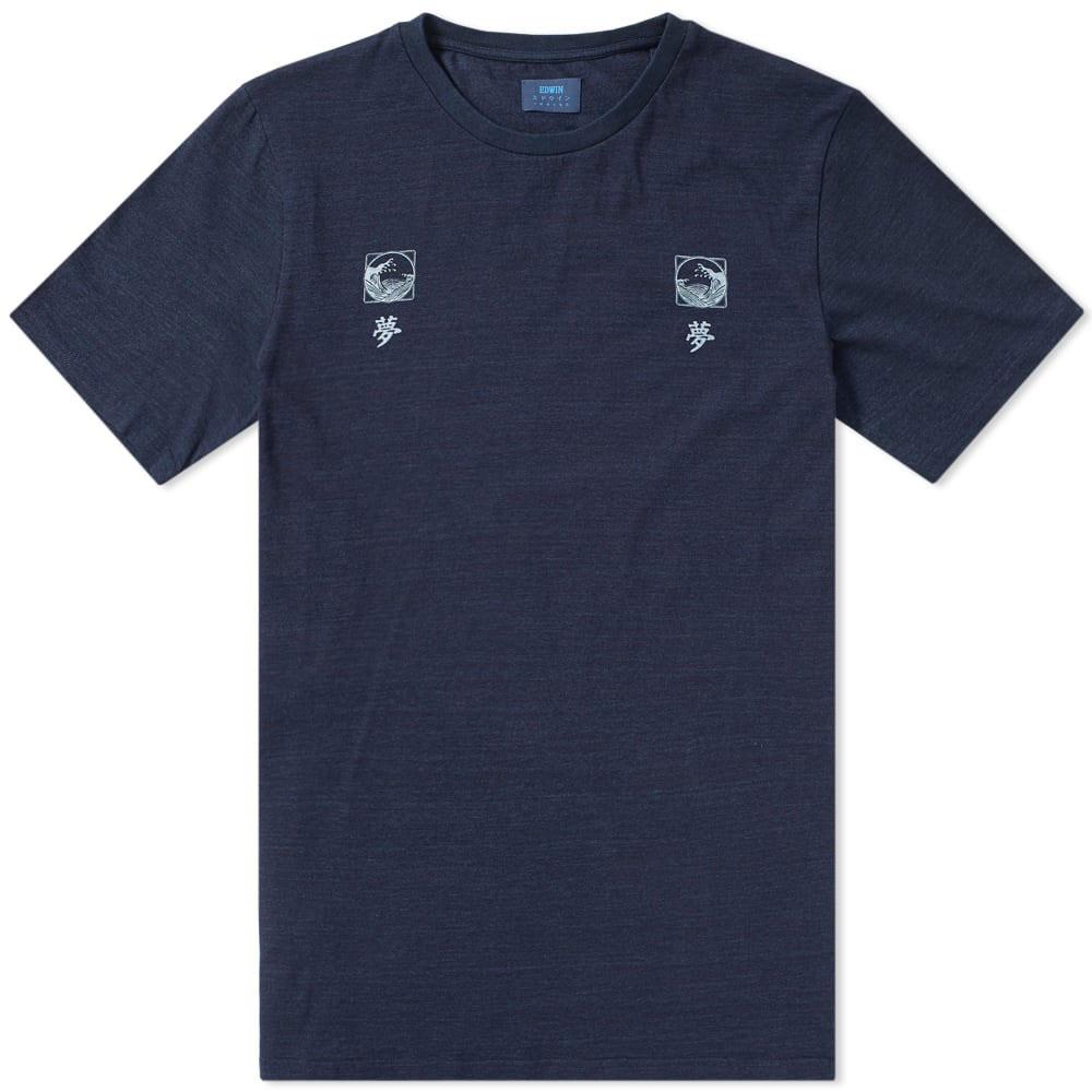 Edwin Waves T-Shirt - Indigo - so-ldn