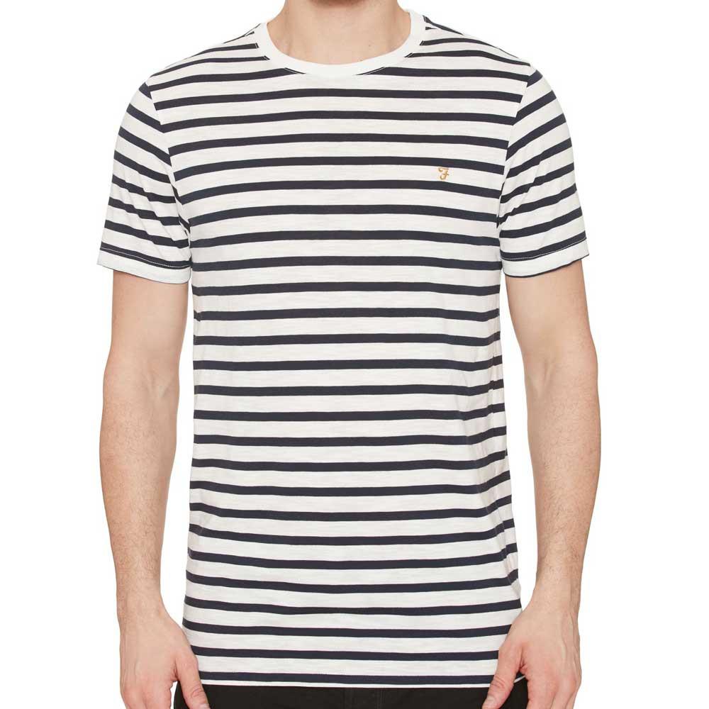 Farah Lennox Striped Logo T-Shirt Navy - so-ldn