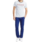 GUESS Striped Alden T-Shirt - White / Blue - so-ldn