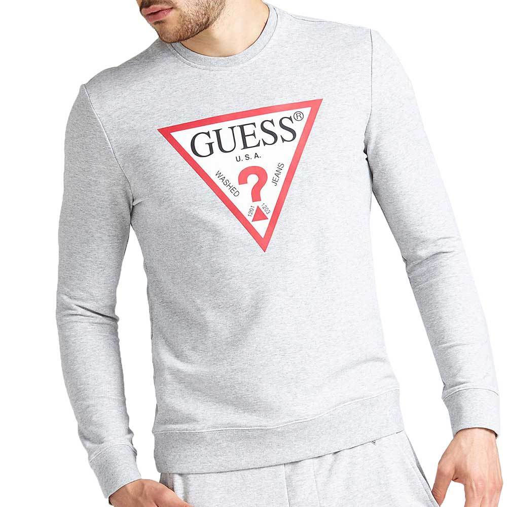 Guess Jared Logo Crew Neck Sweatshirt - Light Grey - so-ldn