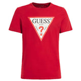 Guess Mens Original Logo Triangle T-Shirt - Red