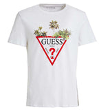 Guess Palm Tree Triangle T-Shirt - White