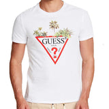 Guess Palm Tree Triangle  T-Shirt - White