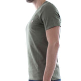 Guess Small Logo Crew Neck T Shirt - Olive Green - so-ldn