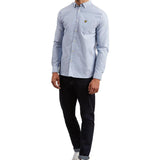 Lyle And Scott Long Sleeve Oxford Shirt - Riviera Blue - so-ldn