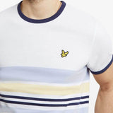 Lyle And Scott Men's Pique Stripe Ringer T-Shirt - White TS1007V - so-ldn